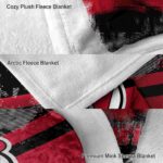 customized new jersey devils grunge streaks red blanket premium grade