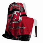 customized new jersey devils grunge streaks red blanket top rated