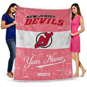 customized new jersey devils grunge texture red white blanket fashion forward