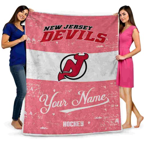 customized new jersey devils grunge texture red white blanket fashion forward