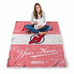 customized new jersey devils grunge texture red white blanket high quality