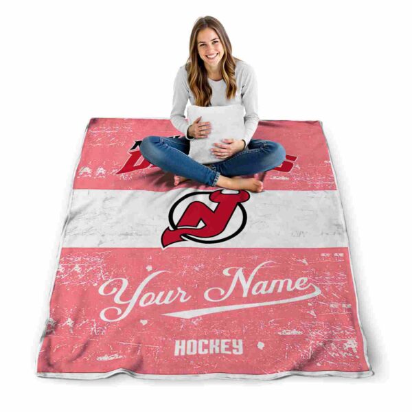 customized new jersey devils grunge texture red white blanket high quality