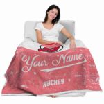 customized new jersey devils grunge texture red white blanket latest model
