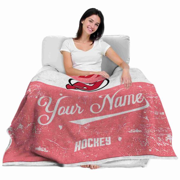 customized new jersey devils grunge texture red white blanket latest model