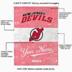 customized new jersey devils grunge texture red white blanket new arrival