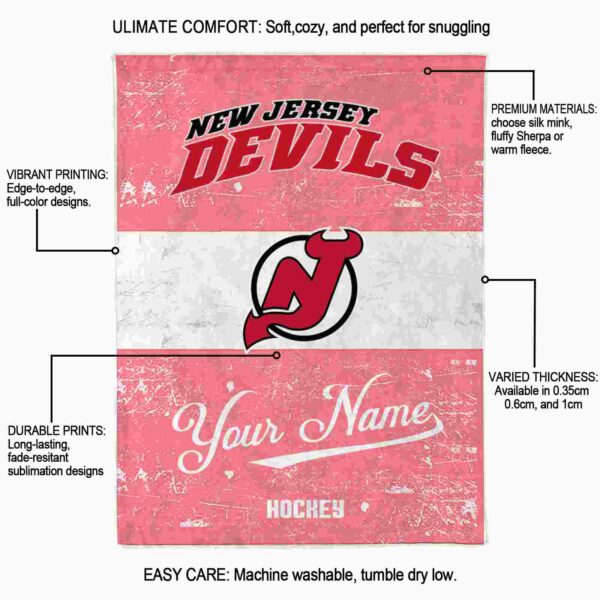 customized new jersey devils grunge texture red white blanket new arrival