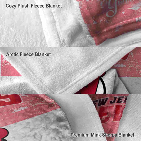 customized new jersey devils grunge texture red white blanket premium grade