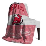 customized new jersey devils grunge texture red white blanket top rated