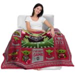 customized new mexico lobos baby yoda red blanket latest model