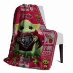 customized new mexico lobos baby yoda red blanket top rated