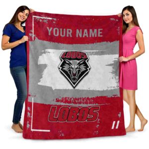 customized new mexico lobos paint strokes red white blanket fashion forward