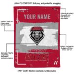 customized new mexico lobos paint strokes red white blanket new arrival