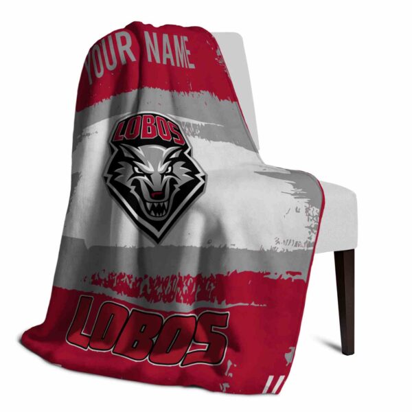 customized new mexico lobos paint strokes red white blanket top rated