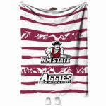 customized new mexico state aggies floral stripes crimson white blanket best selling