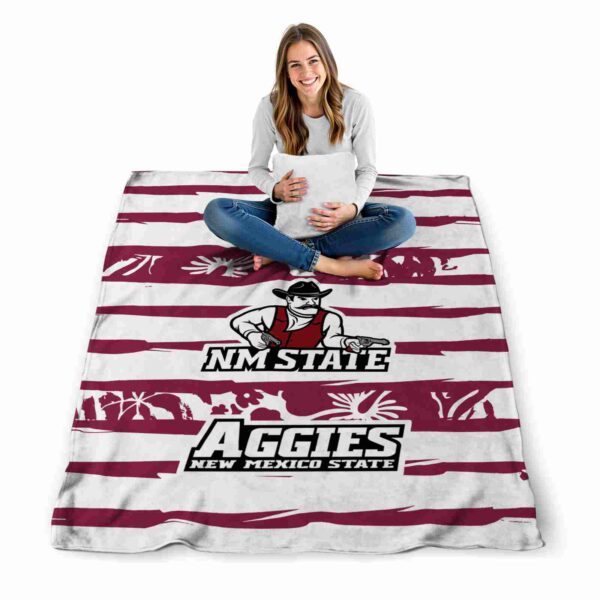customized new mexico state aggies floral stripes crimson white blanket high quality