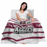 customized new mexico state aggies floral stripes crimson white blanket latest model