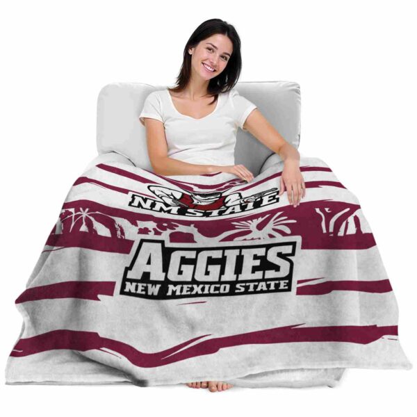 customized new mexico state aggies floral stripes crimson white blanket latest model