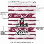 customized new mexico state aggies floral stripes crimson white blanket new arrival