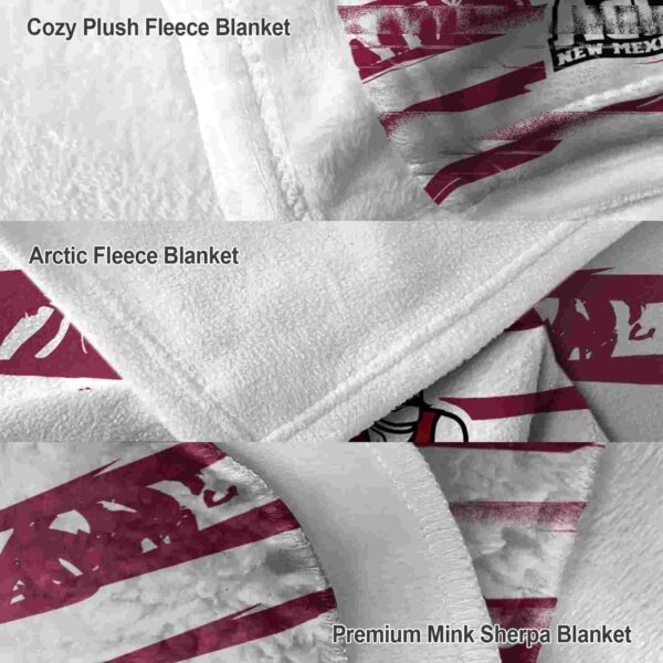 customized new mexico state aggies floral stripes crimson white blanket premium grade