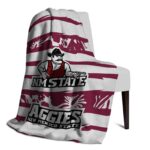 customized new mexico state aggies floral stripes crimson white blanket top rated