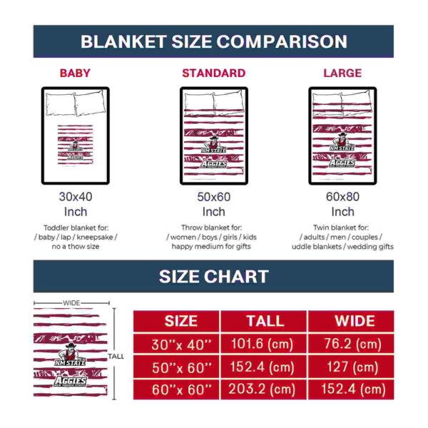 customized new mexico state aggies floral stripes crimson white blanket trendy