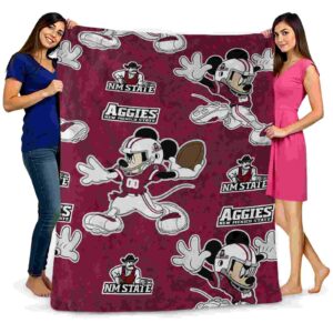 customized new mexico state aggies mickey crimson blanket fashion forward