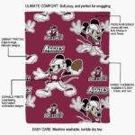 customized new mexico state aggies mickey crimson blanket new arrival