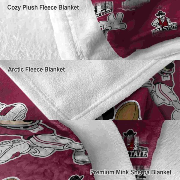 customized new mexico state aggies mickey crimson blanket premium grade