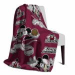customized new mexico state aggies mickey crimson blanket top rated
