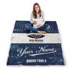 customized new orleans pelicans grunge texture navy white blanket high quality