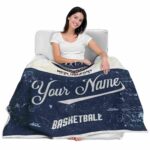customized new orleans pelicans grunge texture navy white blanket latest model