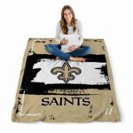 customized new orleans saints paint strokes gold white blanket high quality