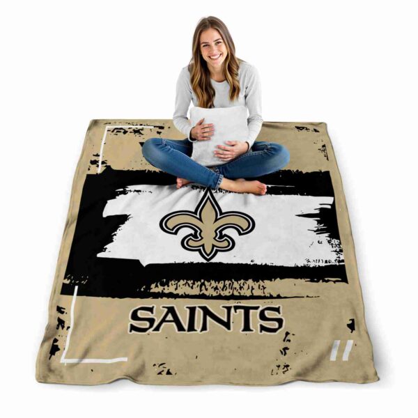 customized new orleans saints paint strokes gold white blanket high quality