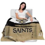customized new orleans saints paint strokes gold white blanket latest model