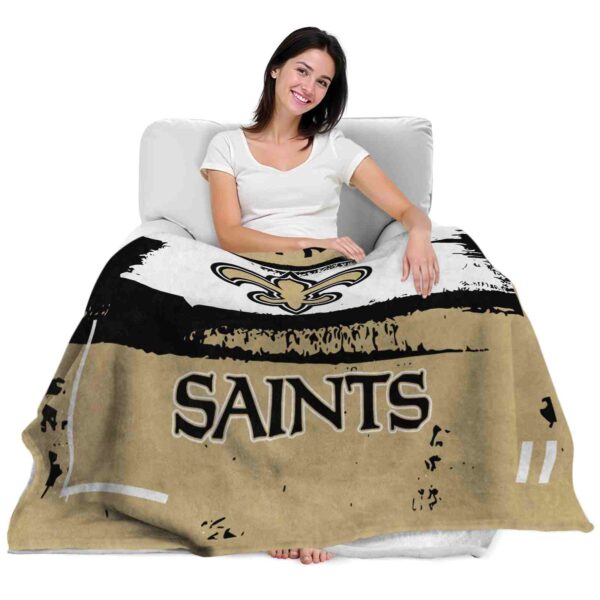 customized new orleans saints paint strokes gold white blanket latest model