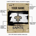 customized new orleans saints paint strokes gold white blanket new arrival