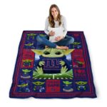 customized new york giants baby yoda blue blanket high quality