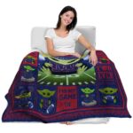customized new york giants baby yoda blue blanket latest model