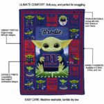 customized new york giants baby yoda blue blanket new arrival