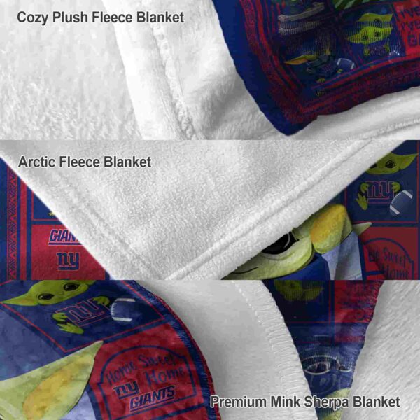 customized new york giants baby yoda blue blanket premium grade