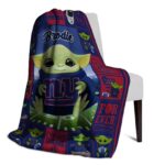 customized new york giants baby yoda blue blanket top rated