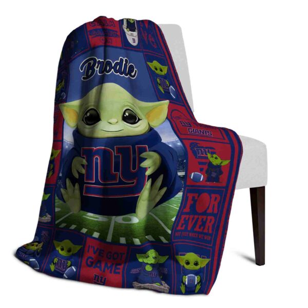 customized new york giants baby yoda blue blanket top rated