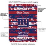 customized new york giants floral stripes blue white blanket new arrival