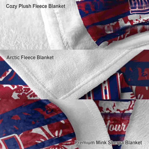 customized new york giants floral stripes blue white blanket premium grade