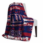 customized new york giants floral stripes blue white blanket top rated