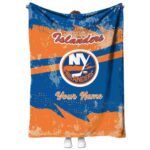 customized new york islanders grunge streaks blue blanket best selling