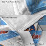 customized new york islanders grunge texture blue white blanket best selling