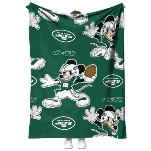 customized new york jets mickey green blanket best selling