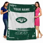 customized new york jets paint strokes green white blanket best selling