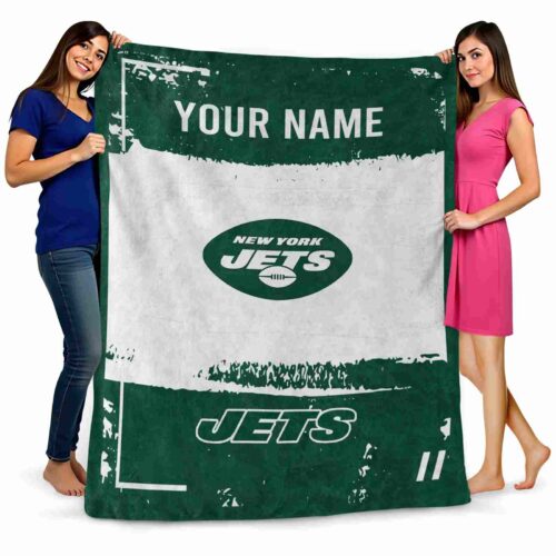 customized new york jets paint strokes green white blanket fashion forward